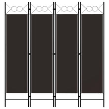 4-tlg. Raumteiler Braun 160 x 180 cm