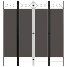 4-tlg. Raumteiler Anthrazit 160 x 180 cm
