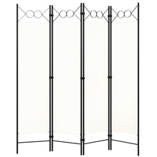 4-tlg. Raumteiler Weiß 160x180 cm