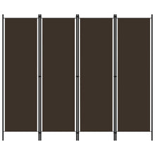 4-tlg. Raumteiler Braun 200x180 cm