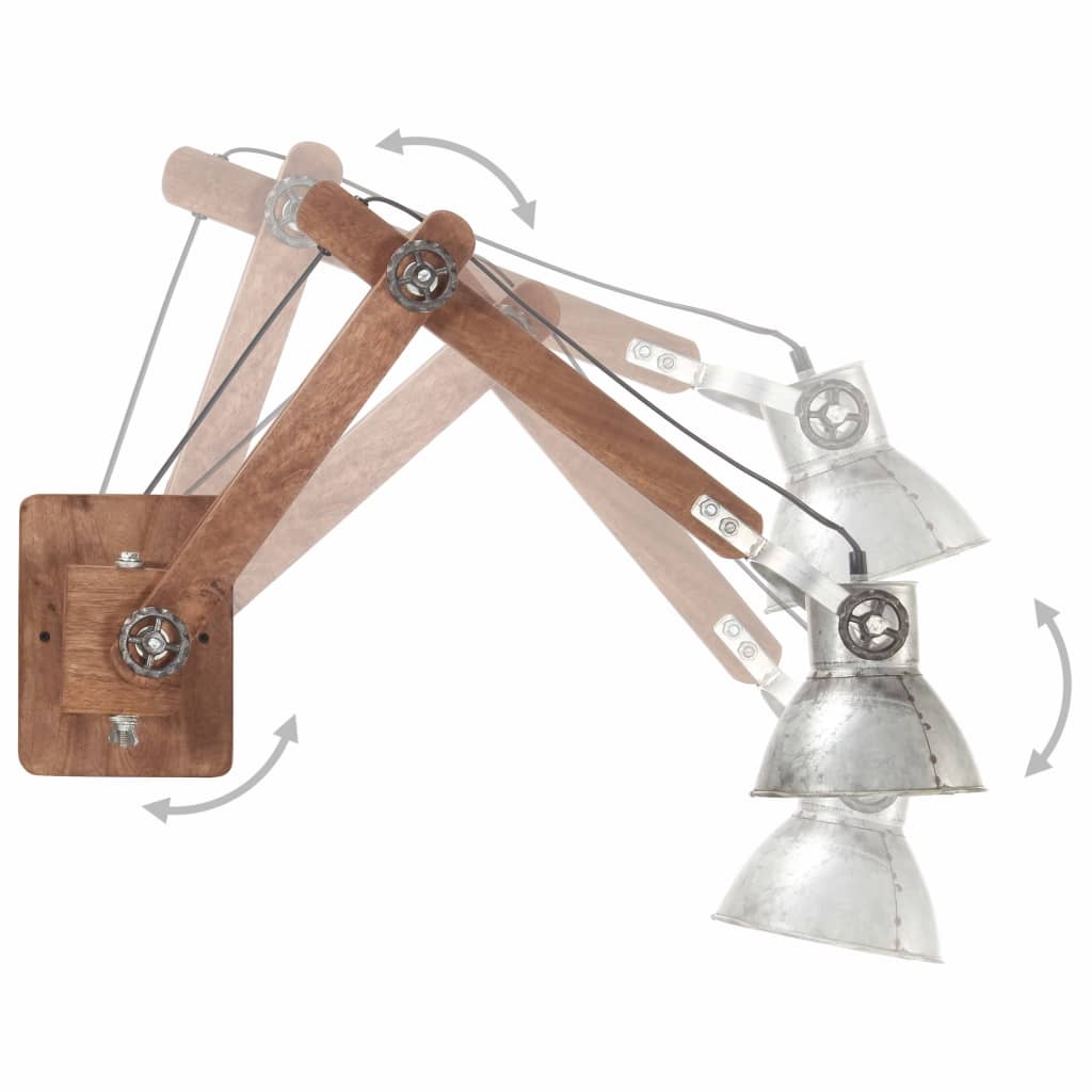 Wandleuchte Industrie-Stil Silbern Rund E27