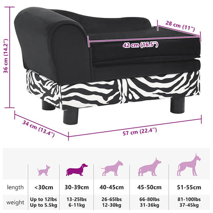 Hundesofa Schwarz 57x34x36 cm Plüsch