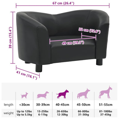 Hundesofa Schwarz 67x41x39 cm Kunstleder