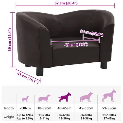 Hundesofa Braun 67x41x39 cm Kunstleder