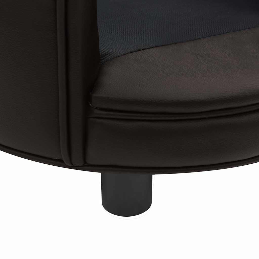 Hundesofa Braun 48x48x32 cm Plüsch und Kunstleder