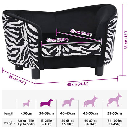 Hundesofa Schwarz 68x38x38 cm Plüsch