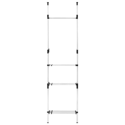 Teleskop-Garderobe mit Stangen und Regal Aluminium