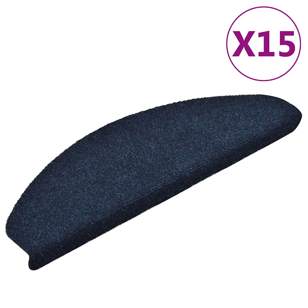 Stufenmatten Selbstklebend 15 Stk. 65x21x4 cm Marineblau Halbrund Groß