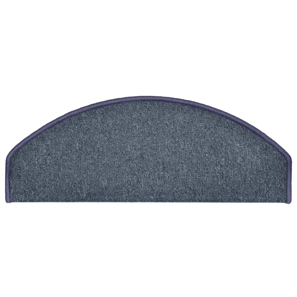 Stufenmatten 15 Stk. 65 x 24 x 4 cm Dunkelgrau und Blau Halbrund Groß