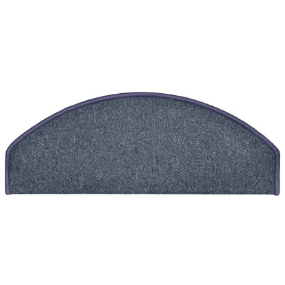 Stufenmatten 15 Stk. 65 x 24 x 4 cm Dunkelgrau und Blau Halbrund Groß