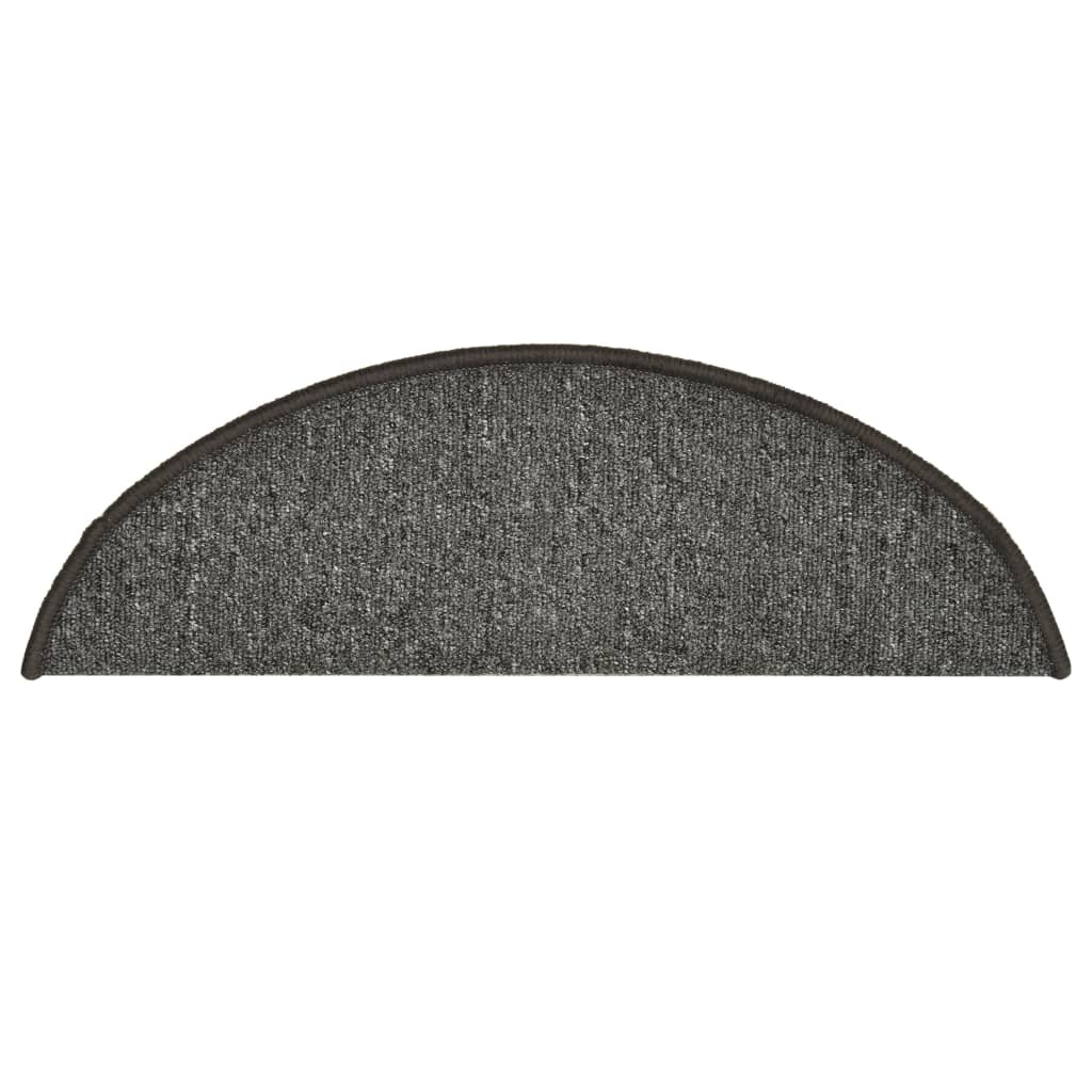 Stufenmatten 15 Stk. 56x17x3 cm Dunkelgrau Halbrund