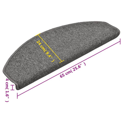 Stufenmatten 15 Stk. 65x24x4 cm Dunkelgrau Halbrund Groß