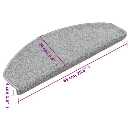 Stufenmatten 15 Stk. 65x24x4 cm Hellgrau Halbrund Groß