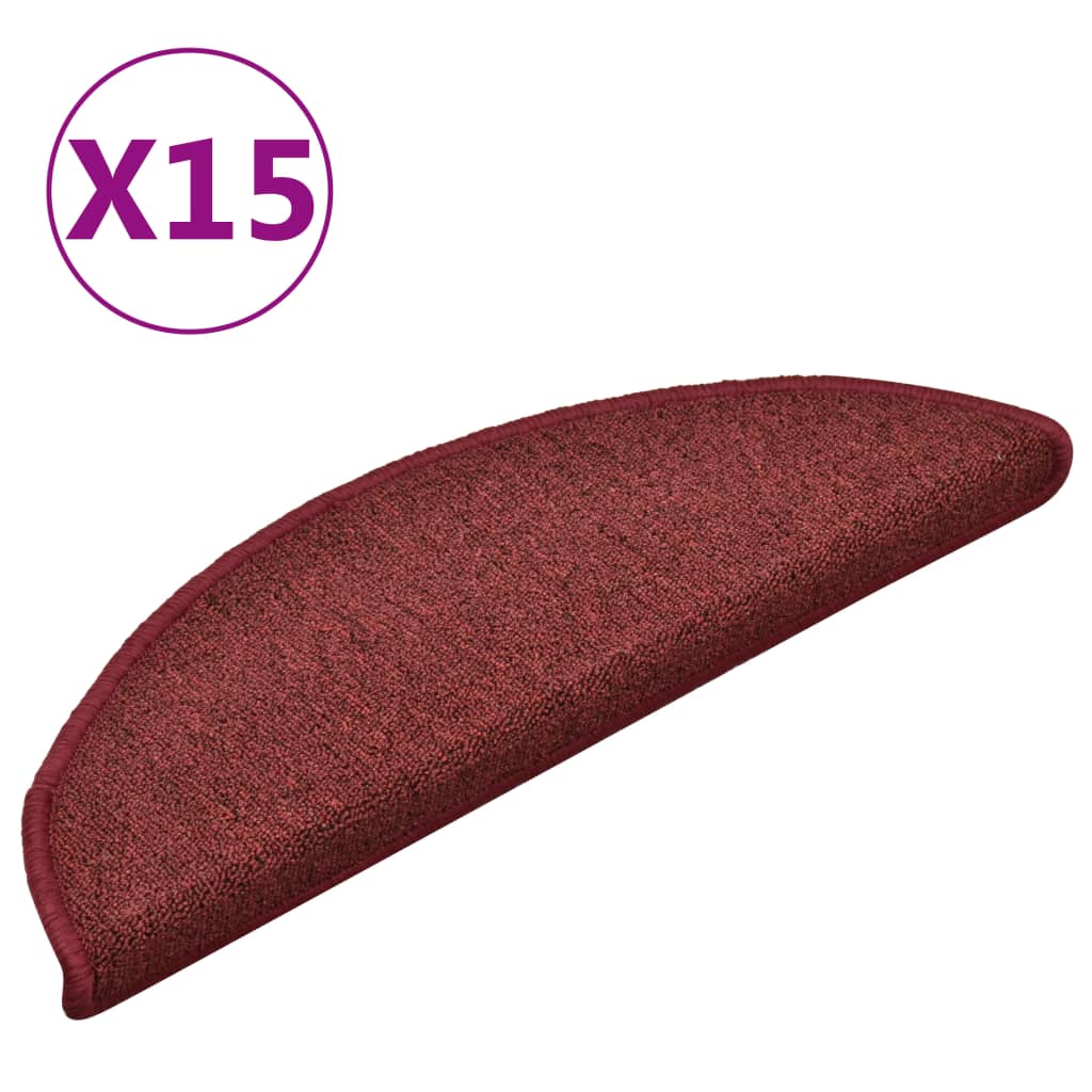 Stufenmatten 15 Stk. 56x17x3 cm Bordeaux Halbrund