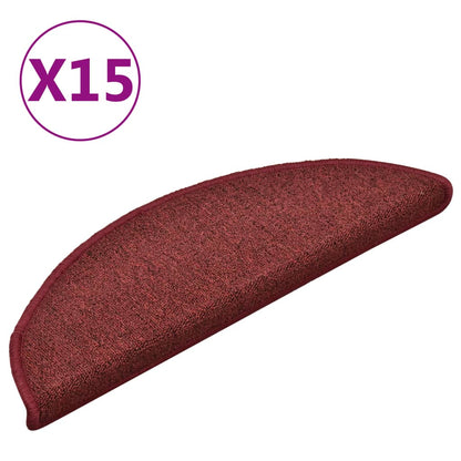 Stufenmatten 15 Stk. 56x17x3 cm Bordeaux Halbrund
