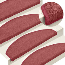 Stufenmatten 15 Stk. 65x24x4 cm Bordeaux Halbrund Groß