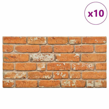 3D-Wandpaneele 10 Stk. Hellbraun Backstein-Optik EPS