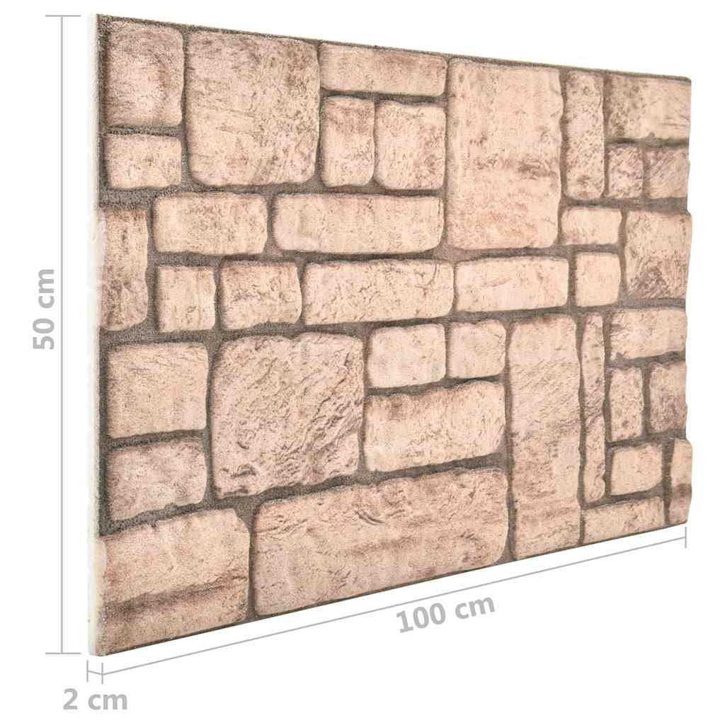 3D-Wandpaneele 10 Stk. Beige Backstein-Optik EPS