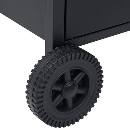 Gasgrill 4+1 Flammen Schwarz Stahl