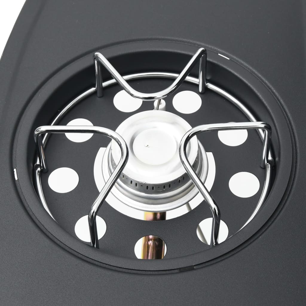 Gasgrill 4+1 Flammen Schwarz und Silbern Stahl & Edelstahl