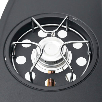 Gasgrill 4+1 Flammen Schwarz und Silbern Stahl & Edelstahl