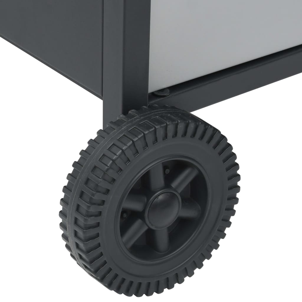 Gasgrill 4+1 Flammen Schwarz und Silbern Stahl & Edelstahl