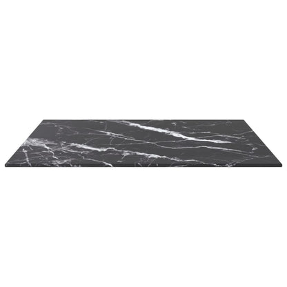 Tischplatte Schwarz 60x60 cm 6 mm Hartglas in Marmoroptik