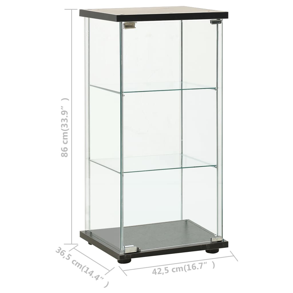 Vitrinenschrank Hartglas Schwarz 42.5 x 36.5 x 86 cm