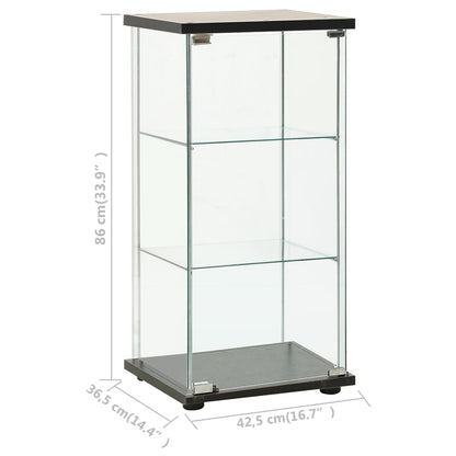 Vitrinenschrank Hartglas Schwarz 42.5 x 36.5 x 86 cm