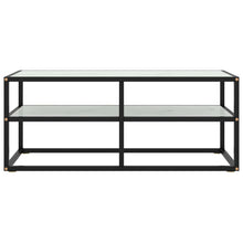 TV-Schrank Schwarz mit Hartglas Marmor-Optik 100x40x40 cm