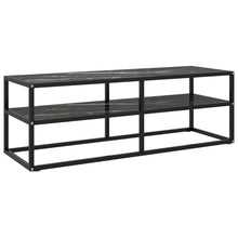 TV-Schrank Schwarz mit Hartglas Marmor-Optik 120x40x40 cm
