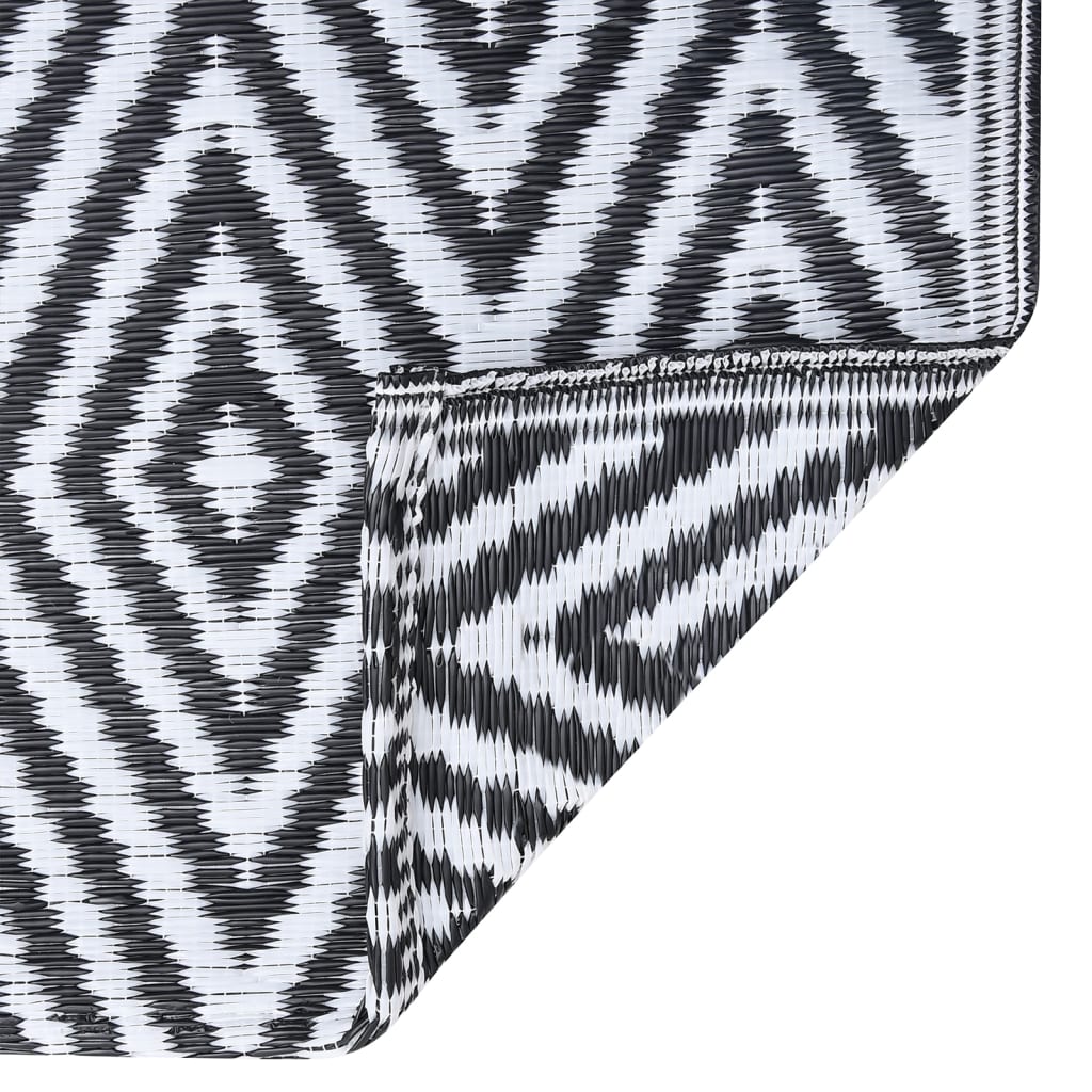 Outdoor-Teppich ARAKIL Weiß und Schwarz 120x180 cm PP