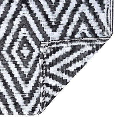 Outdoor-Teppich ARAKIL Weiß und Schwarz 120x180 cm PP