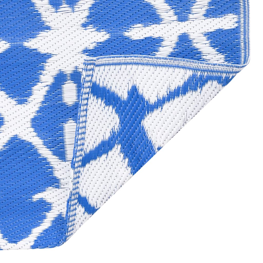 Outdoor-Teppich ARAKIL Weiß und Blau 160x230 cm PP