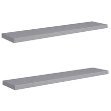 Schwebende Wandregale 2 Stk. Grau 120x23,5x3,8 cm MDF