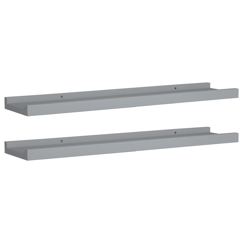 Bilderleisten 2 Stk. Grau 60x9x3 cm MDF