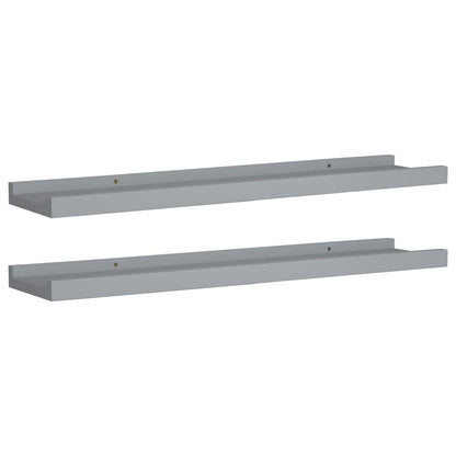 Bilderleisten 2 Stk. Grau 60x9x3 cm MDF