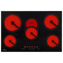 Glaskeramik-Kochfeld mit 5 Platten Touch Control 90cm cm 8500 W