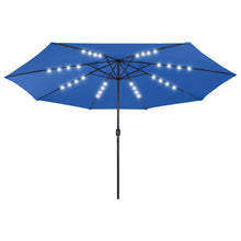 Sonnenschirm mit LED-Beleuchtung 400 cm Azurblau