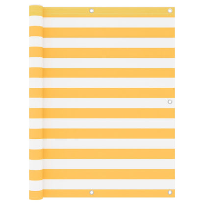 Balkon-Sichtschutz Weiß und Gelb 120x300 cm Oxford-Gewebe