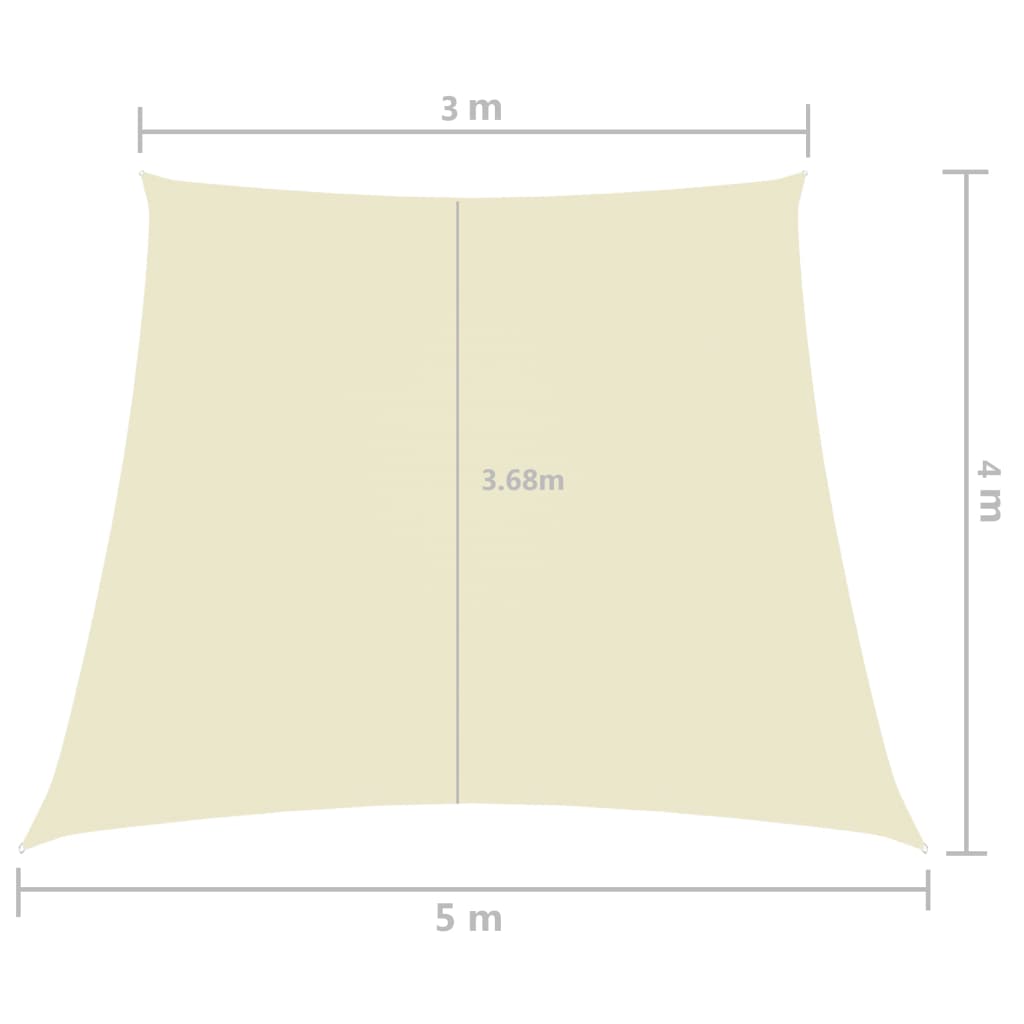 Sonnensegel Oxford-Gewebe Trapezförmig Weiß Creme 3/5 x 4 m