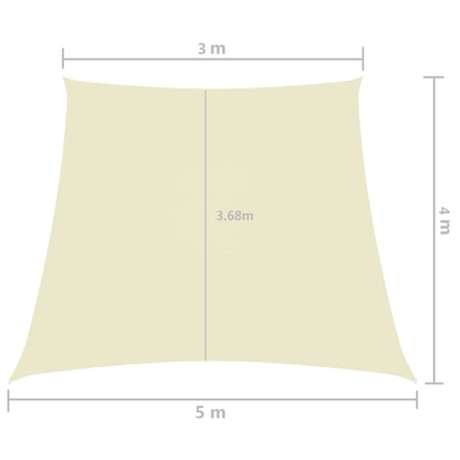Sonnensegel Oxford-Gewebe Trapezförmig Weiß Creme 3/5 x 4 m