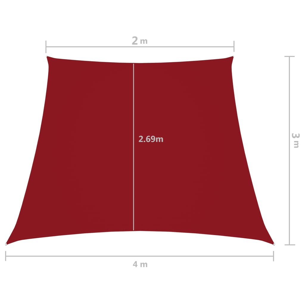 Sonnensegel Oxford-Gewebe Trapezförmig Rot 2/4 x 3 m