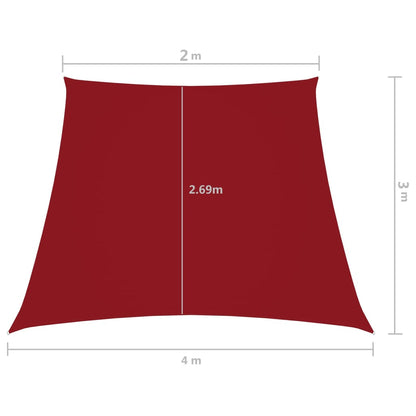 Sonnensegel Oxford-Gewebe Trapezförmig Rot 2/4 x 3 m