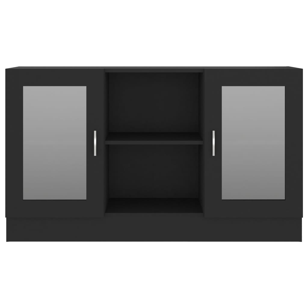 Vitrinenschrank Schwarz 120x30,5x70 cm Holzwerkstoff