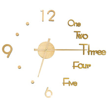 3D-Wanduhr Modernes Design Golden 100 cm XXL