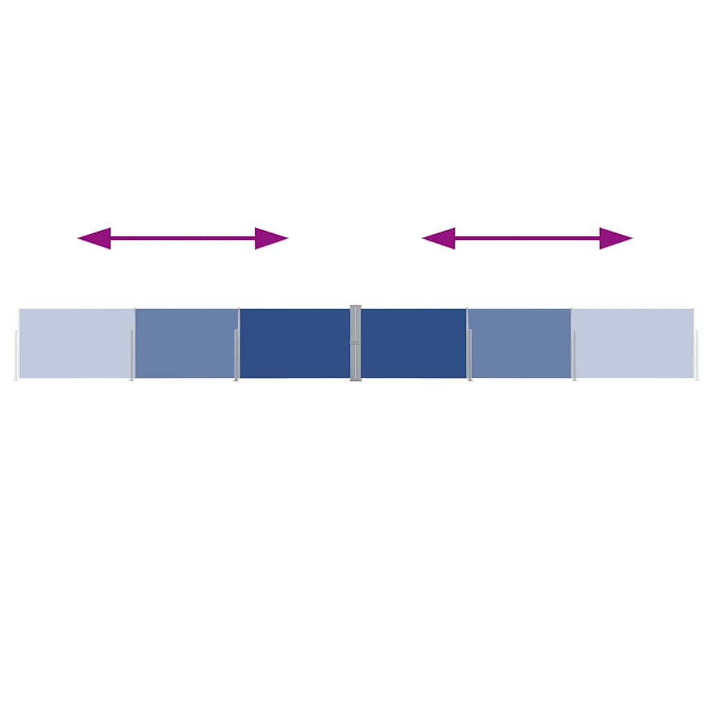 Ausziehbare Seitenmarkise 140x1200 cm Blau