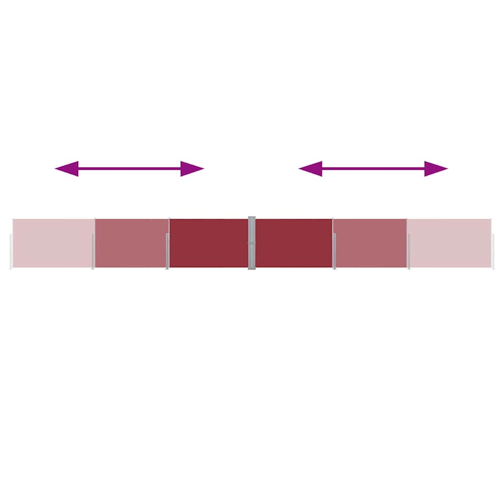 Ausziehbare Seitenmarkise 140x1200 cm Rot