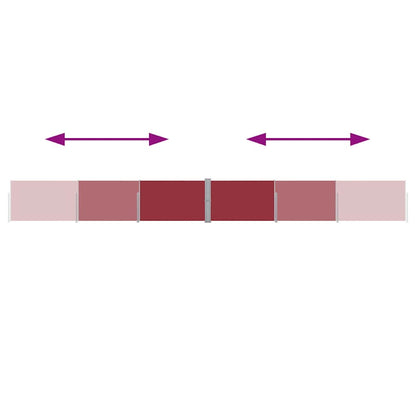 Ausziehbare Seitenmarkise 140x1200 cm Rot