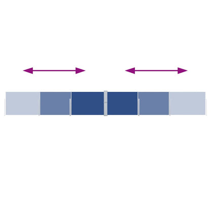 Ausziehbare Seitenmarkise 170x1200 cm Blau